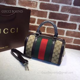 Gucci Vintage Web Original GG Boston Bag Red And Green 269876