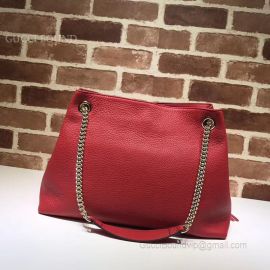 Gucci Soho Leather Shoulder Bag Red 308982