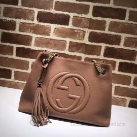 Gucci Soho Leather Shoulder Bag Nude 308982