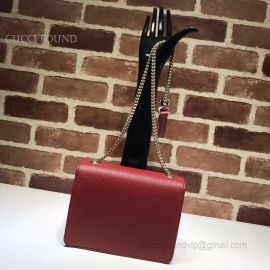 Gucci Women Leather Interlocking GG Crossbody Purse Handbag Wine 510304