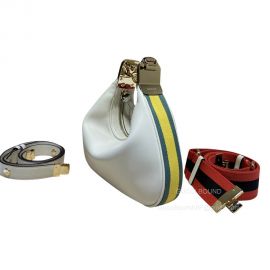 Gucci Attache Small Hobo Shoulder Crossbody Bag in White Leather 699409
