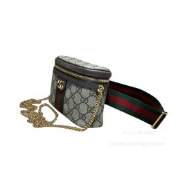 Gucci Ophidia Belt Bag with Web in Beige and Ebony GG Supreme Canvas 699765