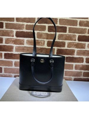 Gucci Ophidia Mini Shopping Tote Bag Black Leather 765043